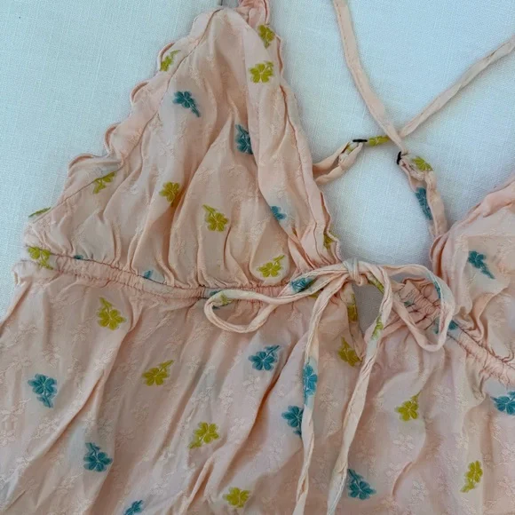 Anthropologie Peach Ruffled Pajama Set- Womens S - Picture 6 of 10